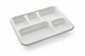 5 Compartment Compostable Sugarcane Bagasse Plates, Biodegradable, Eco-Friendly, Heavy-Duty Disposable Plates (Pack of 500)