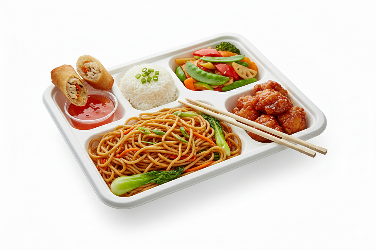 5 Compartment Compostable Sugarcane Bagasse Plates, Biodegradable, Eco-Friendly, Heavy-Duty Disposable Plates (Pack of 500)