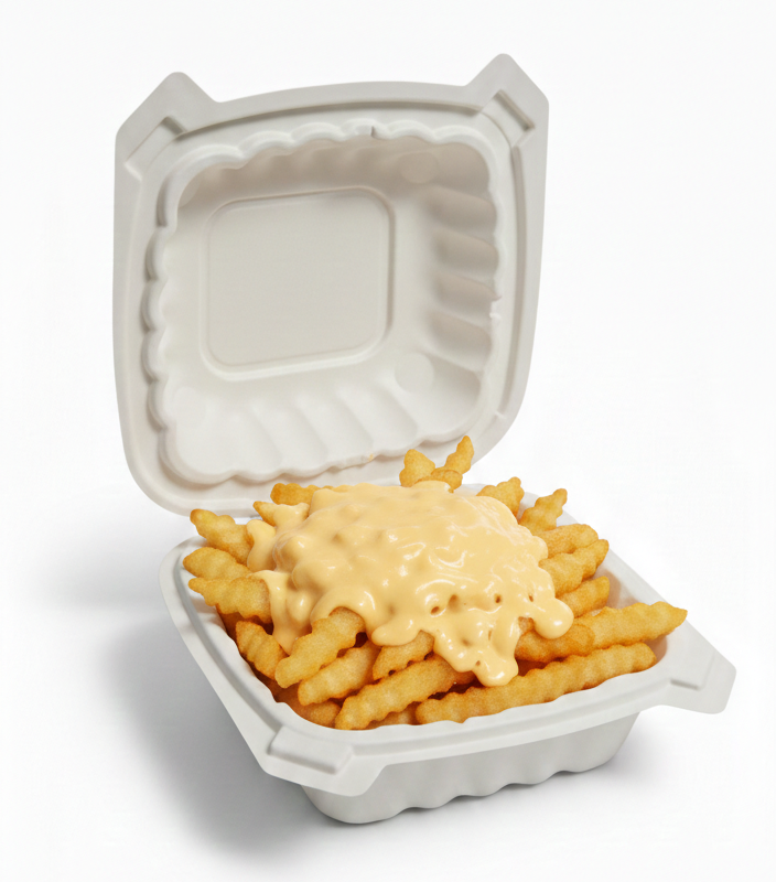 6x6 or 9x6 (Hoagie) Clamshell To-Go boxes, Compostable Cornstarch Biodegradable, Eco-Friendly, Heavy-Duty Disposable