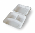 8x8, 9x9, 3-Compartment To-Go boxes, Compostable Sugarcane Bagasse, Biodegradable, Eco-Friendly, Heavy-Duty Disposable (Pack of 200)